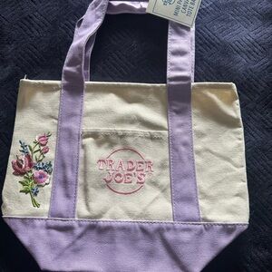 Trader Joe’s Purple and Cream Mini Tote Bag